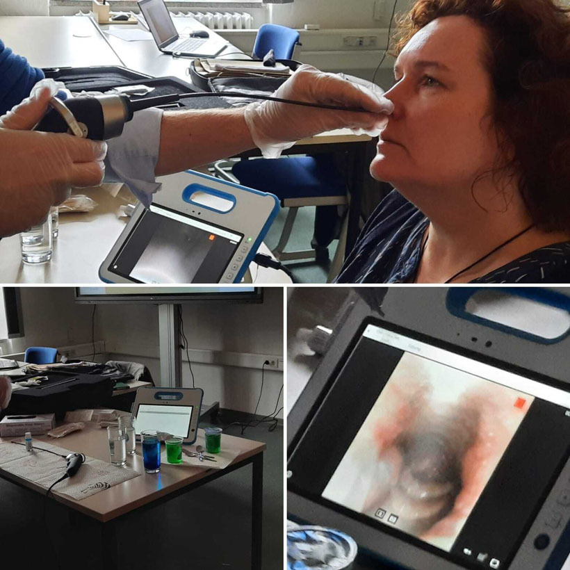 Vorbereitung und Durchführung der Endoskopie im Klassenraum, Fotos: DPFA Dresden